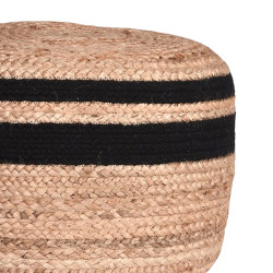 Pouf en jute naturel et noir JUTTE - Label 51