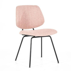 Chaise moderne en tissu moucheté TOINE, 3 coloris disponibles
