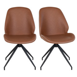 Lot de 2 chaises pivotante en simili JOELLE - 2 couleurs