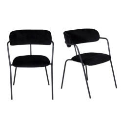 Lot de 2 chaises contemporaines en velours RUSSEL