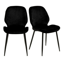 Lot de 2 chaises design en velours noir FEMAL - qualité supérieure