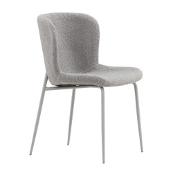 Lot de 2 chaises en tissu bouclé gris MELYO