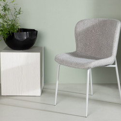 Lot de 2 chaises en tissu bouclé gris MELYO