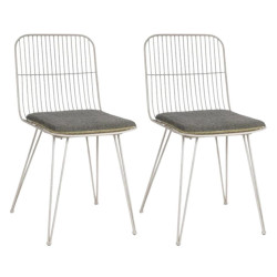 Chaises en metal design grise LOMAR