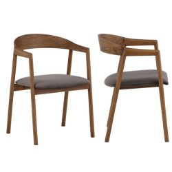 Lot de 2 chaises moderne en bois MAITE