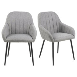 Lot de 2 chaises en tissu gris clair TRADA - qualité supérieure