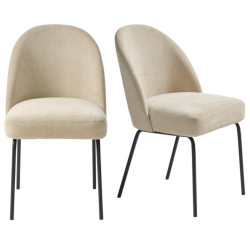 Lot de 2 chaises en velour MALIDA