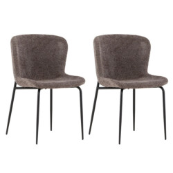 Lot de 2 chaises tendance en tissu bouclé et métal SHADDY