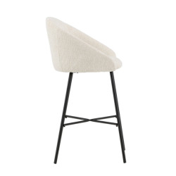 Lot de 2 tabourets de bar en tissu bouclé blanc VILPAX