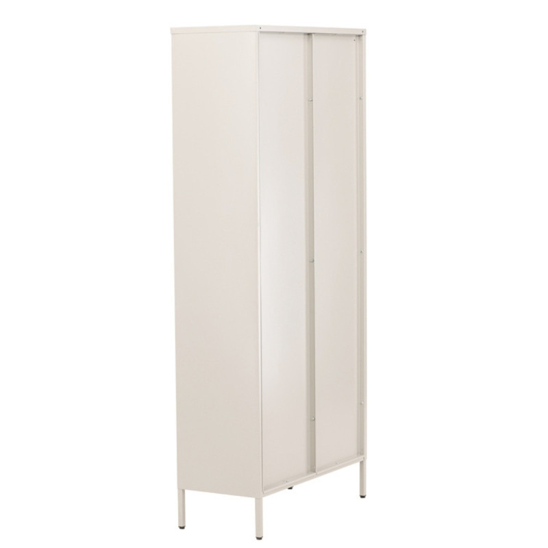 Buffet haut vitré en métal beige MALIG