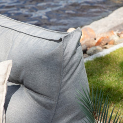 Fauteuil d'extérieur pouf en tissu gris DANGO