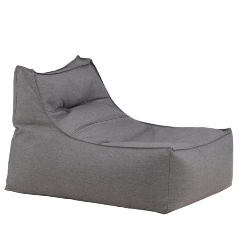 Fauteuil d'extérieur pouf en tissu gris DANGO