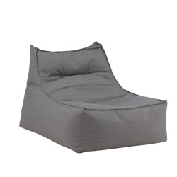 Fauteuil d'extérieur pouf en tissu gris DANGO