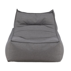 Fauteuil d'extérieur pouf en tissu gris DANGO