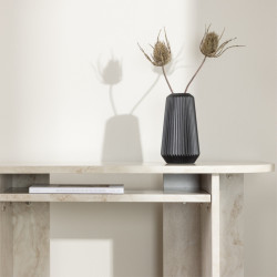 Console contemporaine effet marbre beige ALESO