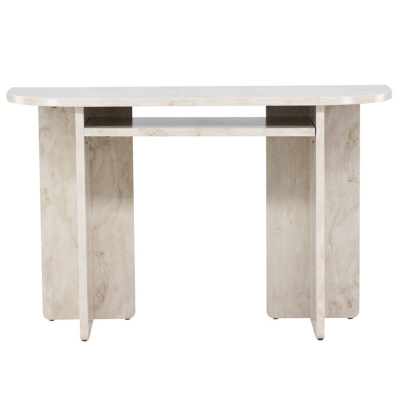 Console contemporaine effet marbre beige ALESO