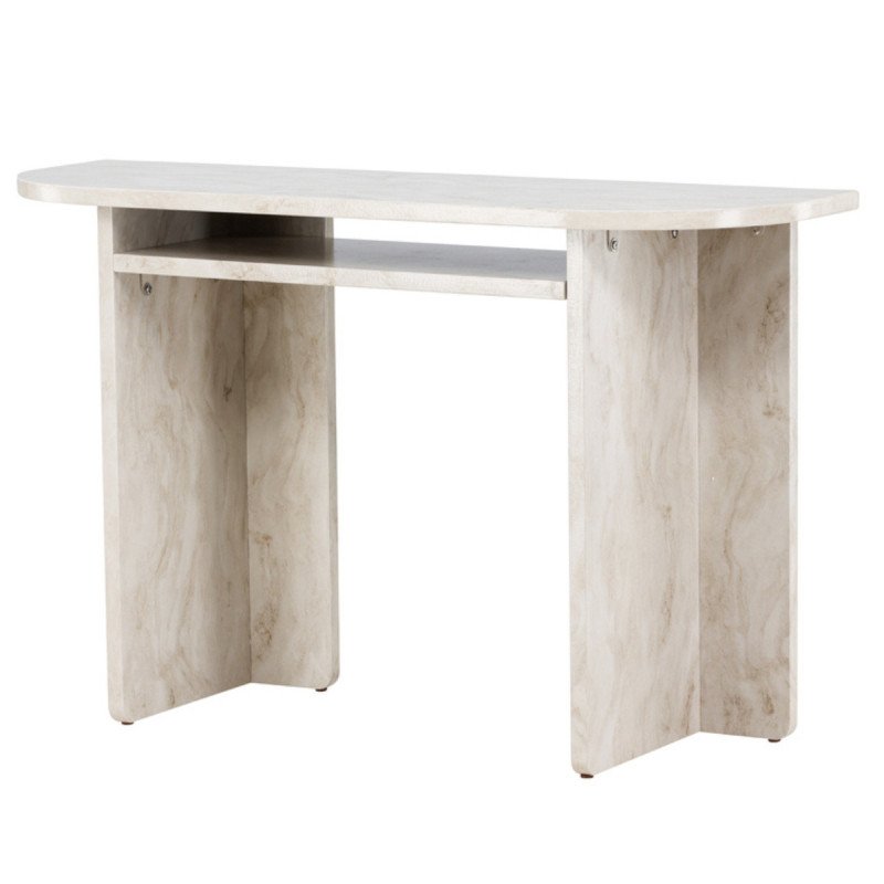 Console contemporaine effet marbre beige ALESO