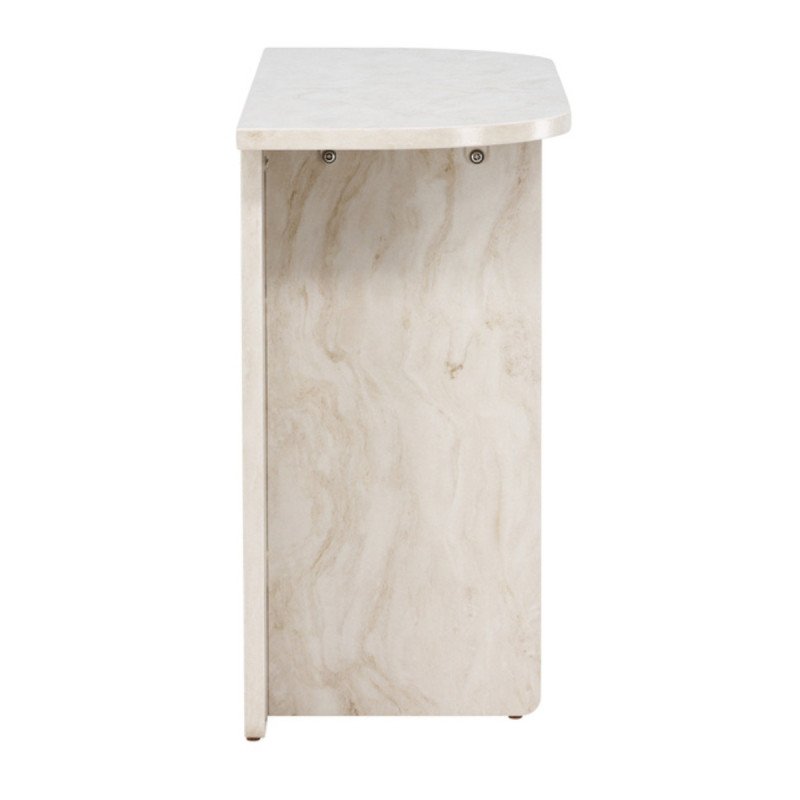 Console contemporaine effet marbre beige ALESO