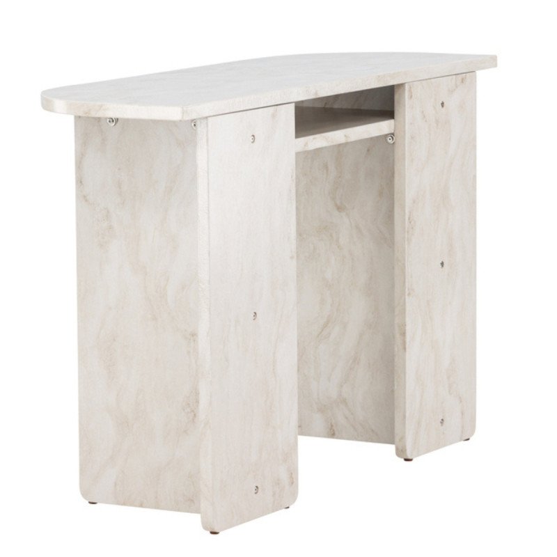 Console contemporaine effet marbre beige ALESO