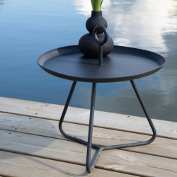 Table basse de jardin en métal noir PIPLA