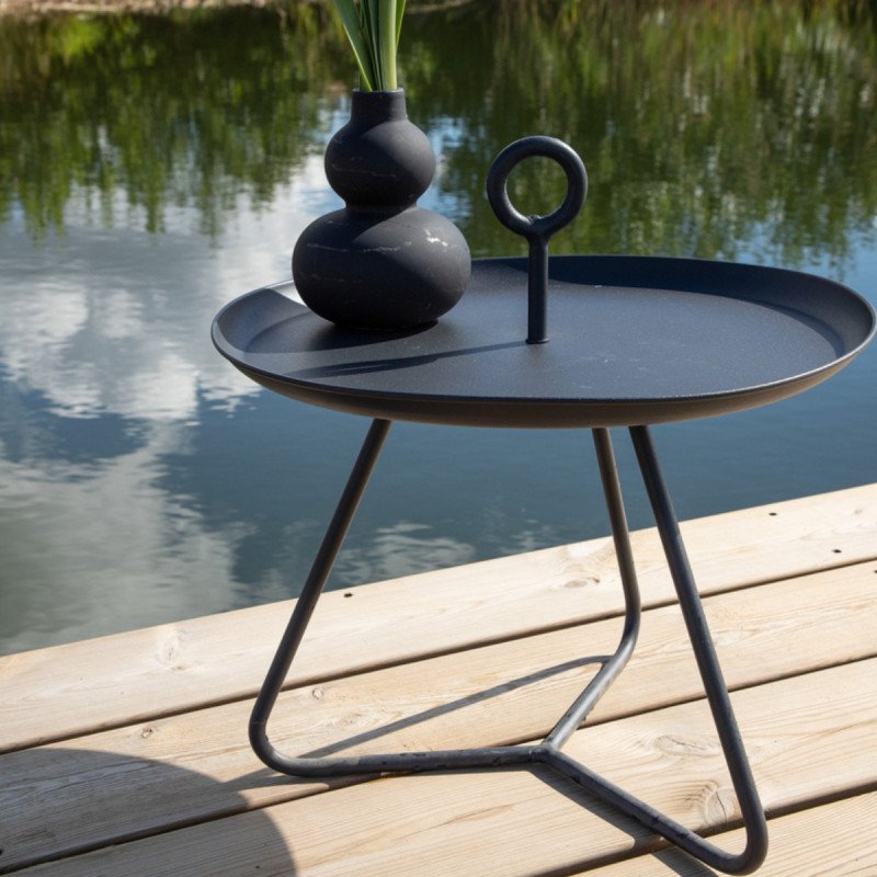 Table basse de jardin en métal noir PIPLA