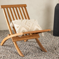 Fauteuil d'extérieur en bois KEMIA