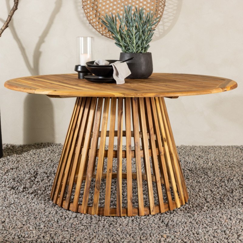 Table d'extérieur ronde en bois TUCA