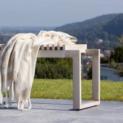 Banc extérieur en métal beige ATHLA