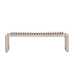 Banc extérieur en métal beige ATHLA