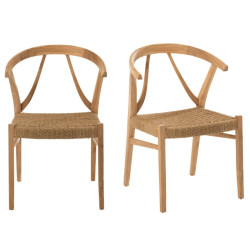 Chaises nordiques en bois naturel LOJIME, tendance actuelle