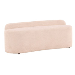 Banc moderne 160cm en tissu bouclé beige TOBIAS