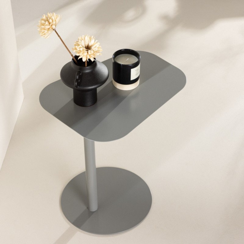 Table d'appoint en métal gris JOSA