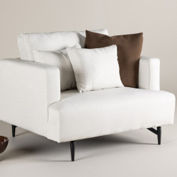 Fauteuil en tissu beige moderne SANAF