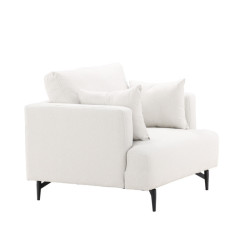 Fauteuil en tissu beige moderne SANAF