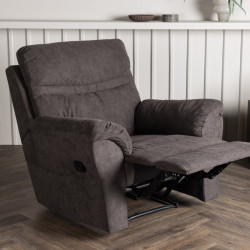 Fauteuil relax moderne en tissu marron TARO