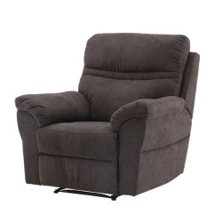 Fauteuil relax moderne en tissu marron TARO