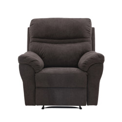 Fauteuil relax moderne en tissu marron TARO