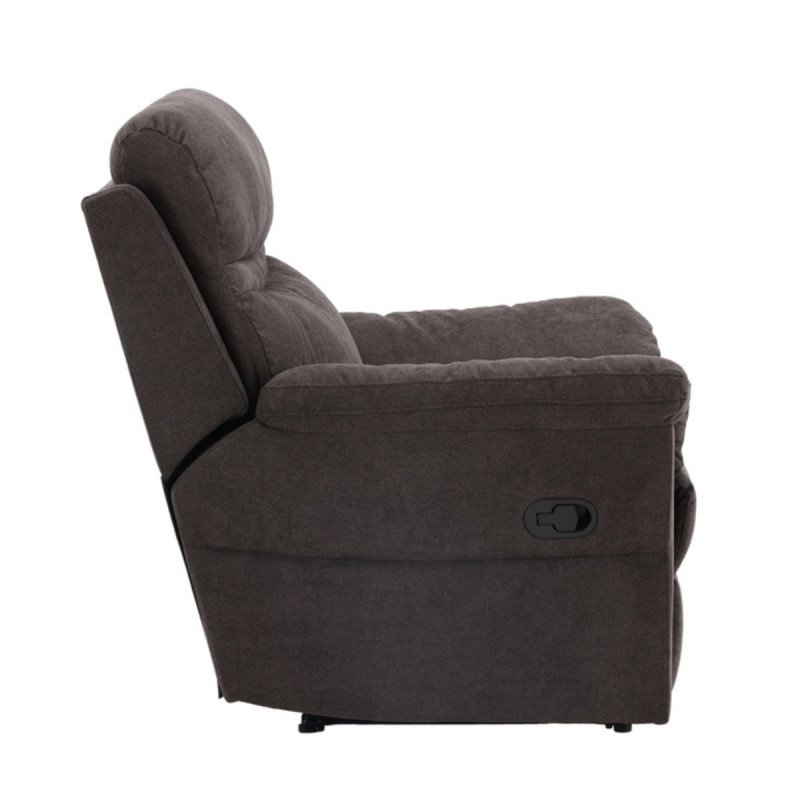 Fauteuil relax moderne en tissu marron TARO