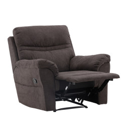 Fauteuil relax moderne en tissu marron TARO