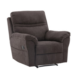 Fauteuil relax moderne en tissu marron TARO