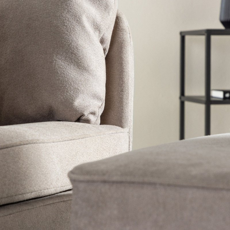 Fauteuil avec repose pieds en tissu gris MADRA