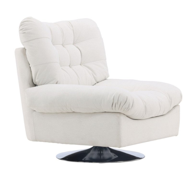 Fauteuil en tissu blanc moderne FLOY