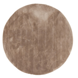 Tapis rond en tissu beige ANCA