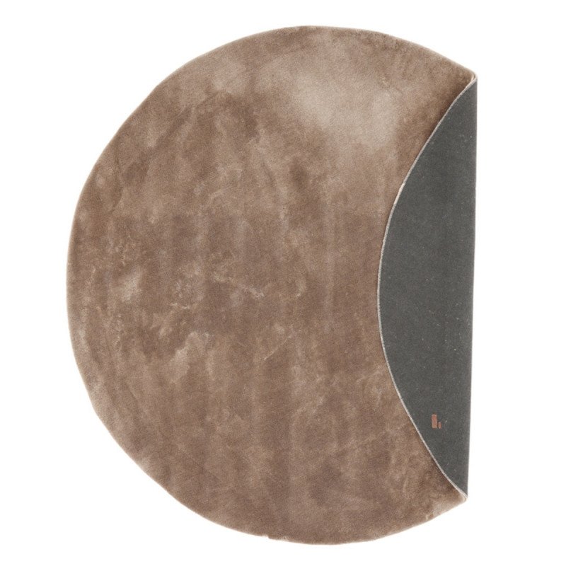 Tapis rond en tissu beige ANCA