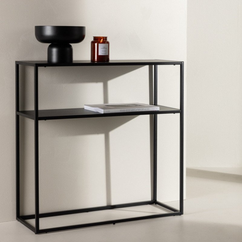 Table d'appoint en acier noir ARIAH