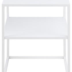 Table d'appoint minimaliste en métal blanc TONDIA