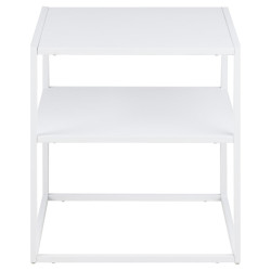 Table d'appoint minimaliste en métal blanc TONDIA