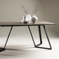 Table à manger en bois et métal moderne 90x180 cm MARA