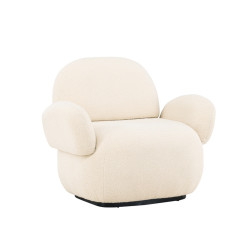 Fauteuil design en tissu bouclé beige SENIA