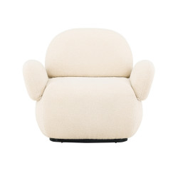 Fauteuil design en tissu bouclé beige SENIA